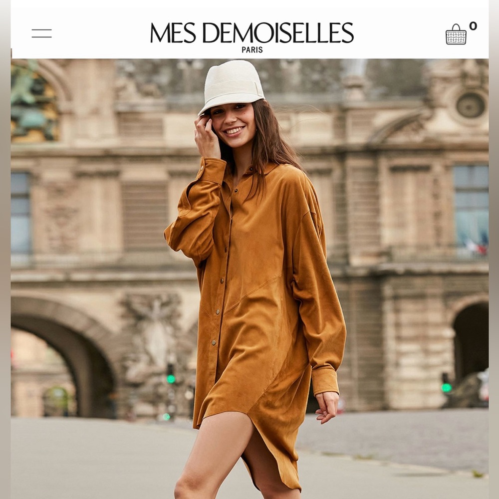 Med Demoiselles Paris Oversized suede shirt NWT $718 Sz 10